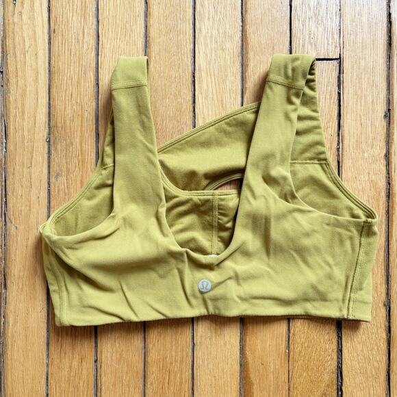 Lululemon Nulu Cross Front Gold Yoga Bra Light Support Lightweight Soft Size 8 - Picture 4 of 5